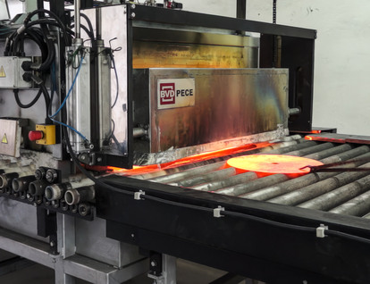 Close-up of hardened steel after multi-stage heat treatment